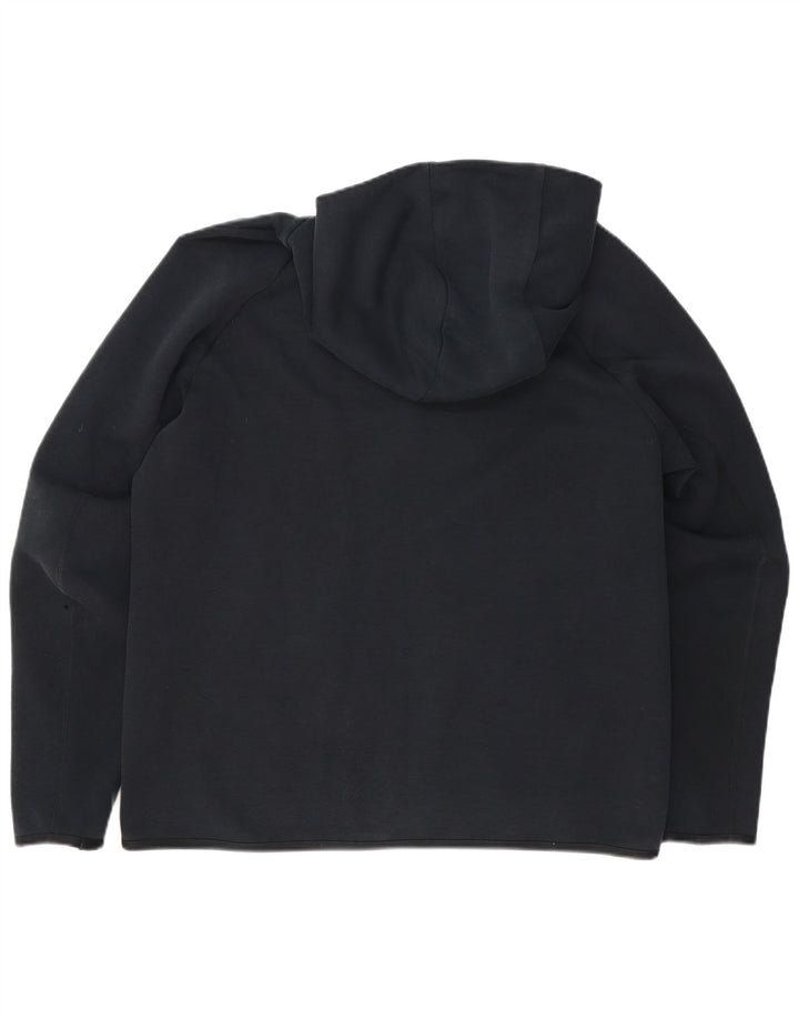 Suéter Nike masculino com capuz e zíper grande de algodão preto