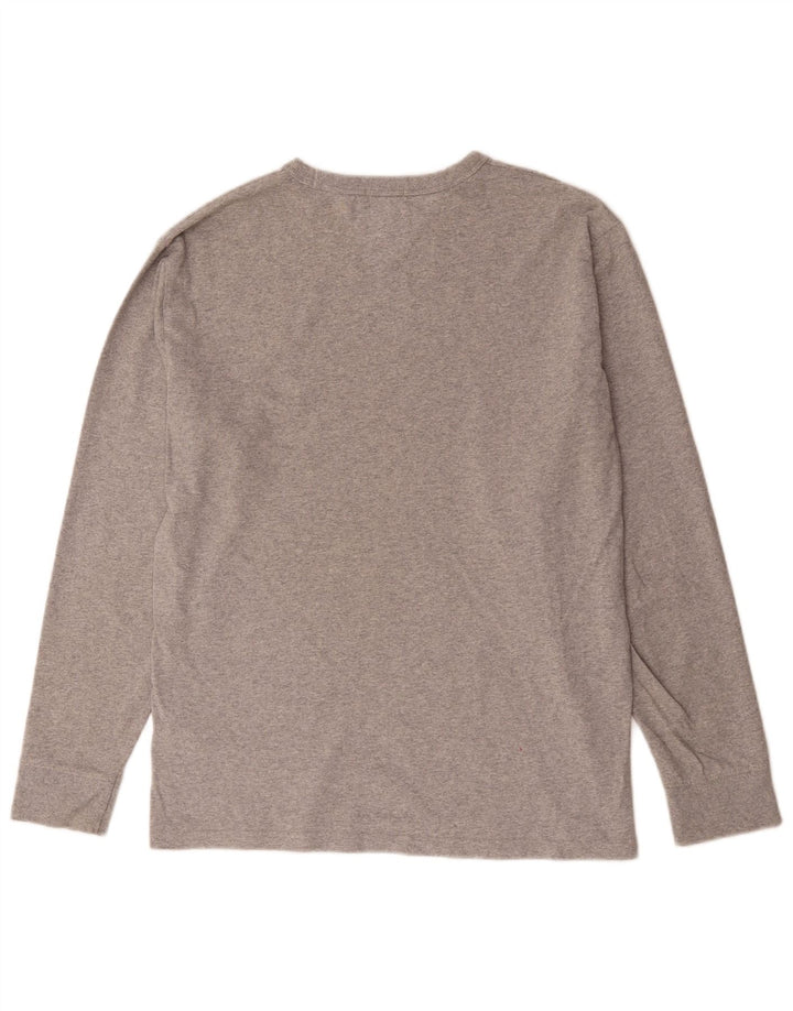 Tommy Hilfiger Mens Regular Fit Gráfico Top Manga Longa Médio Cinza Salpicado