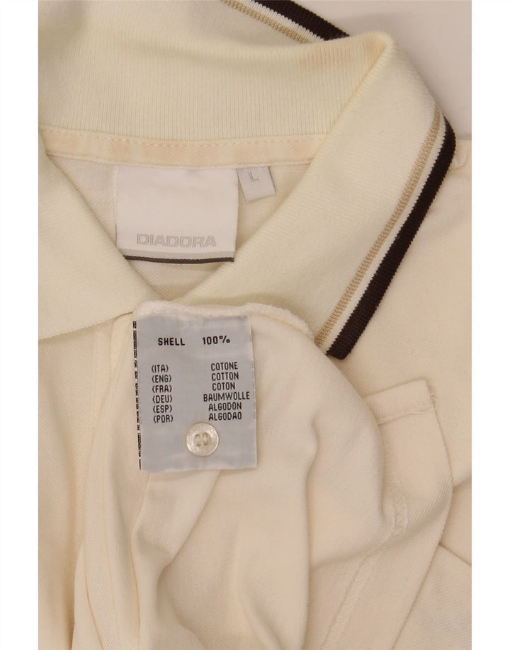 Camisa polo masculina Diadora grande algodão branco