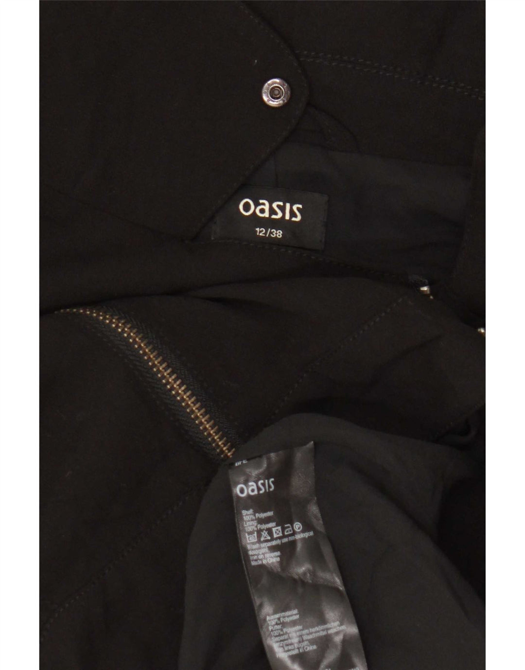 Jaqueta feminina Oasis Crop Biker UK 12 poliéster preto médio