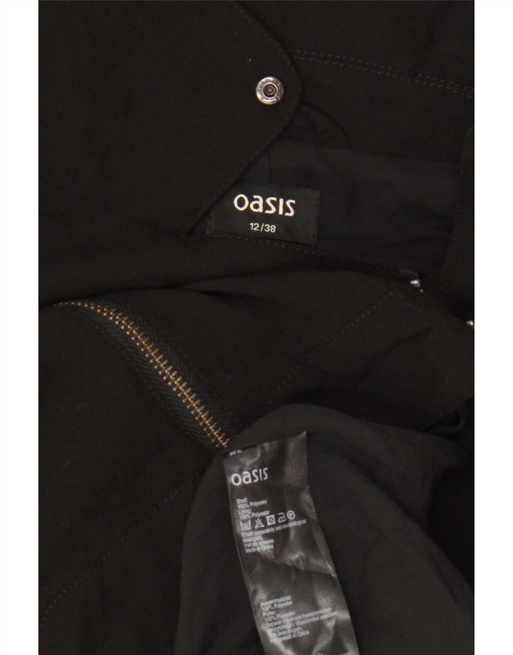 Jaqueta feminina Oasis Crop Biker UK 12 poliéster preto médio