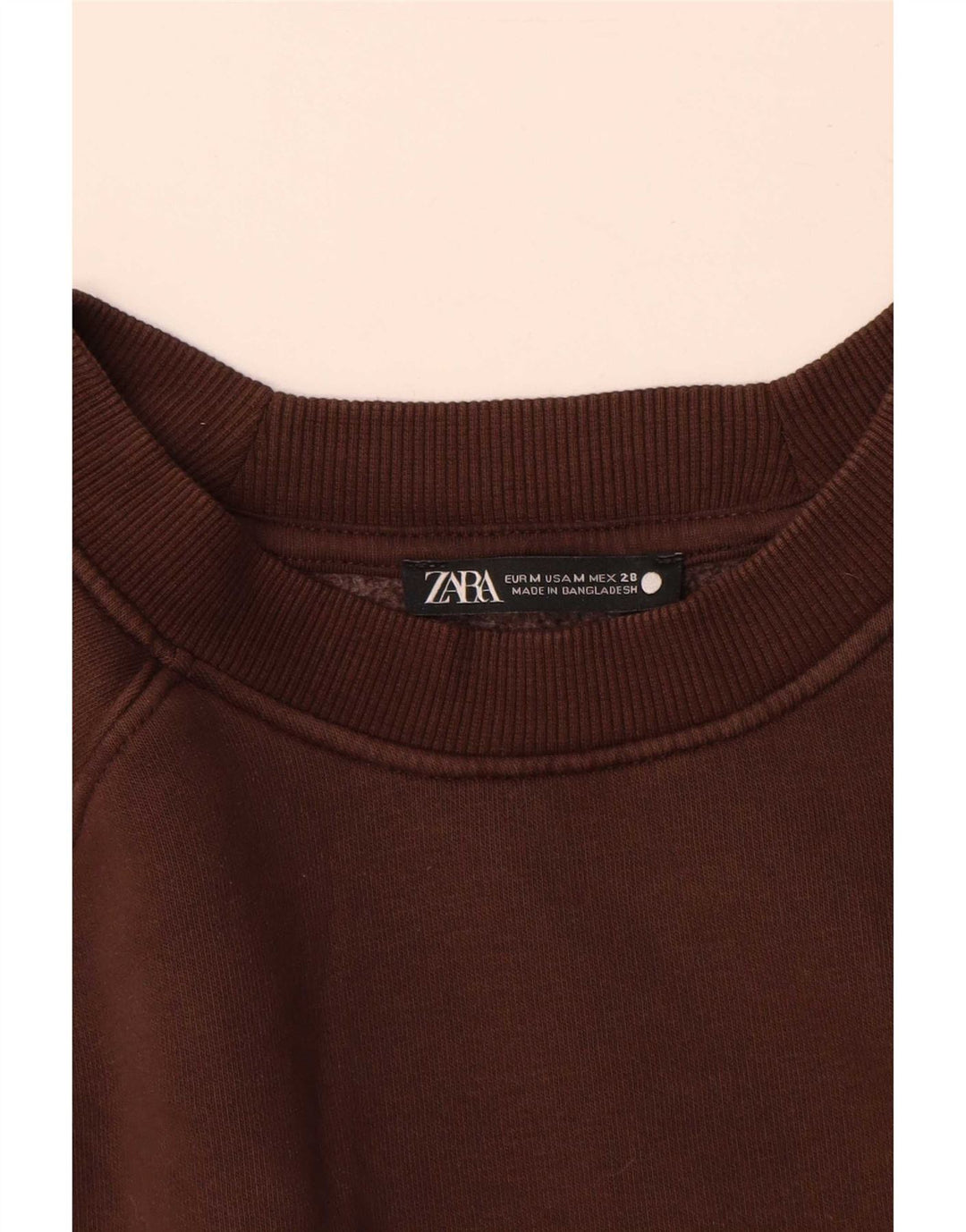 Zara moletom feminino jumper UK 14 algodão marrom médio
