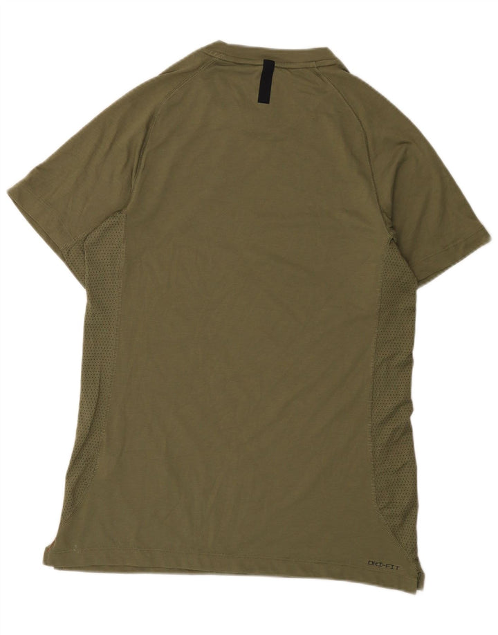 Camiseta masculina Nike Dri Fit Top médio cáqui poliéster