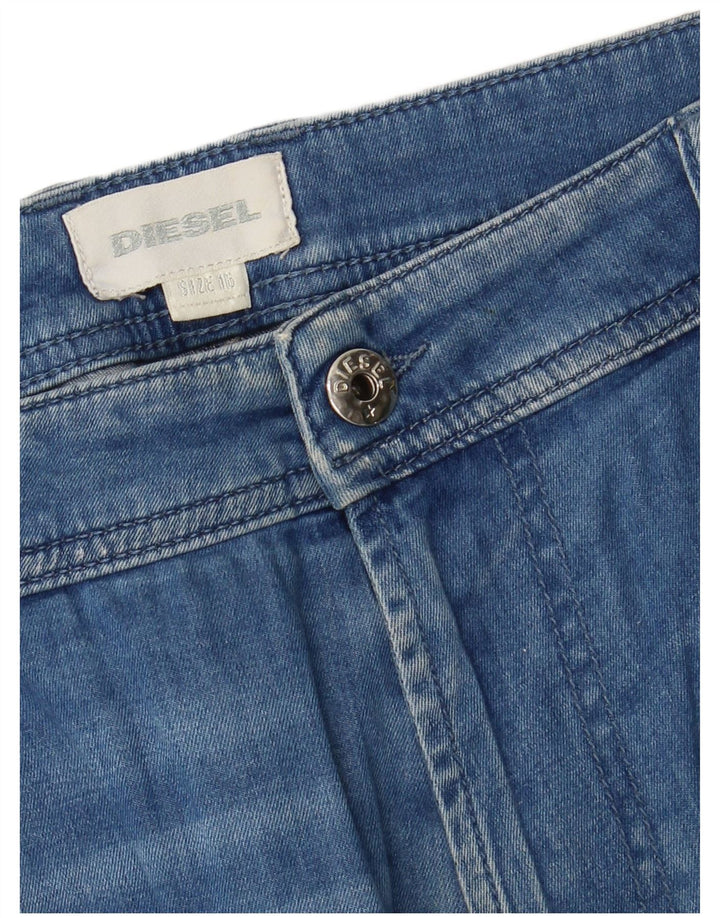 Shorts jeans feminino DIESEL UK 16 grande W32 azul