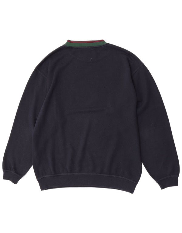 Moletom vintage masculino gráfico regular fit jumper grande algodão azul marinho
