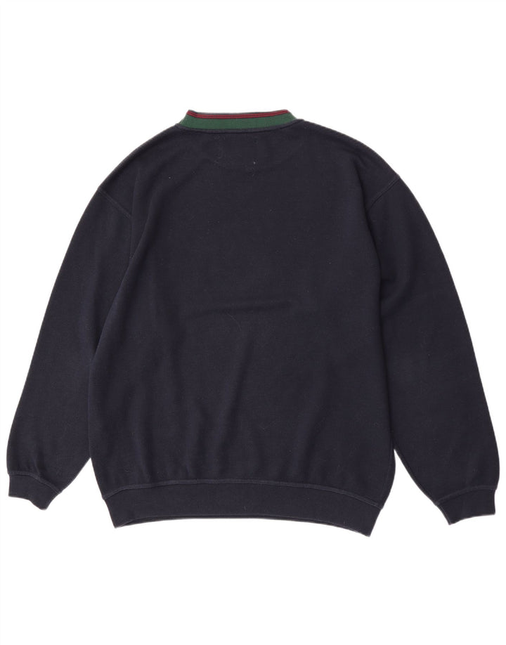 Moletom vintage masculino gráfico regular fit jumper grande algodão azul marinho