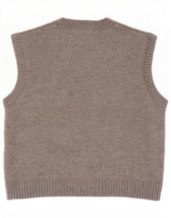 Regata feminina Zara Crop Vest UK 14 poliéster cinza médio