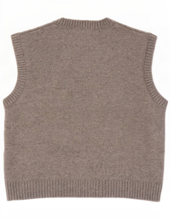 Regata feminina Zara Crop Vest UK 14 poliéster cinza médio