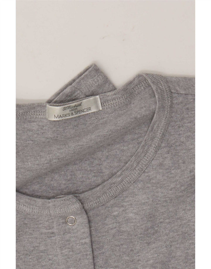 Blusa feminina de manga 3/4 Marks & Spencer UK 14 cinza médio
