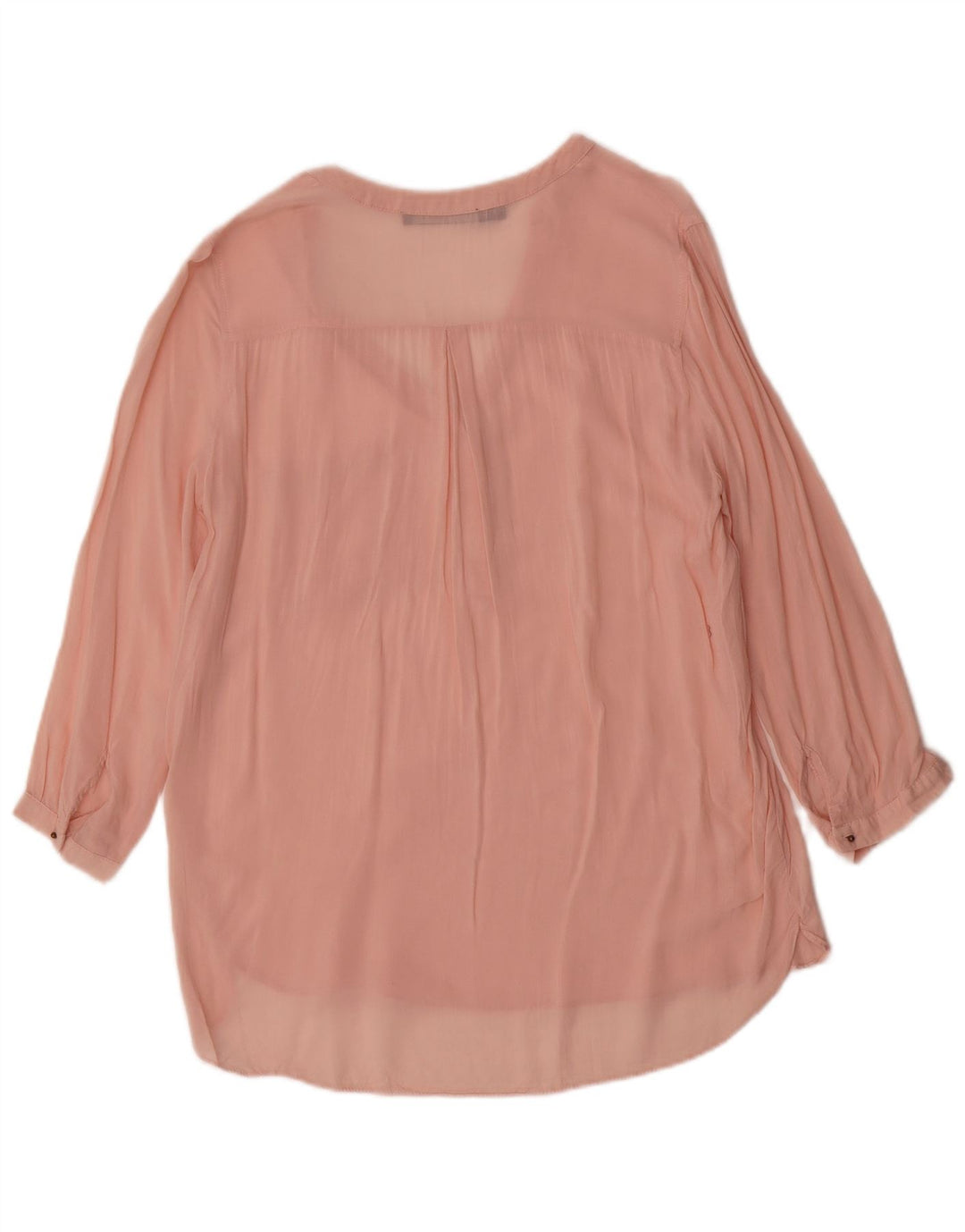 Túnica feminina Zara manga 3/4 transparente Reino Unido 10 pequeno rosa