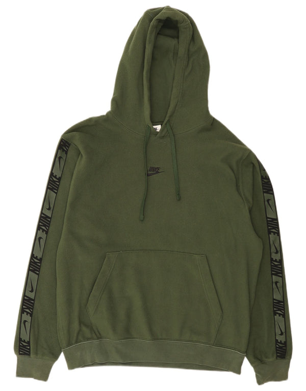 Suéter de lã com capuz gráfico Nike Therma-Fit masculino médio verde poliéster