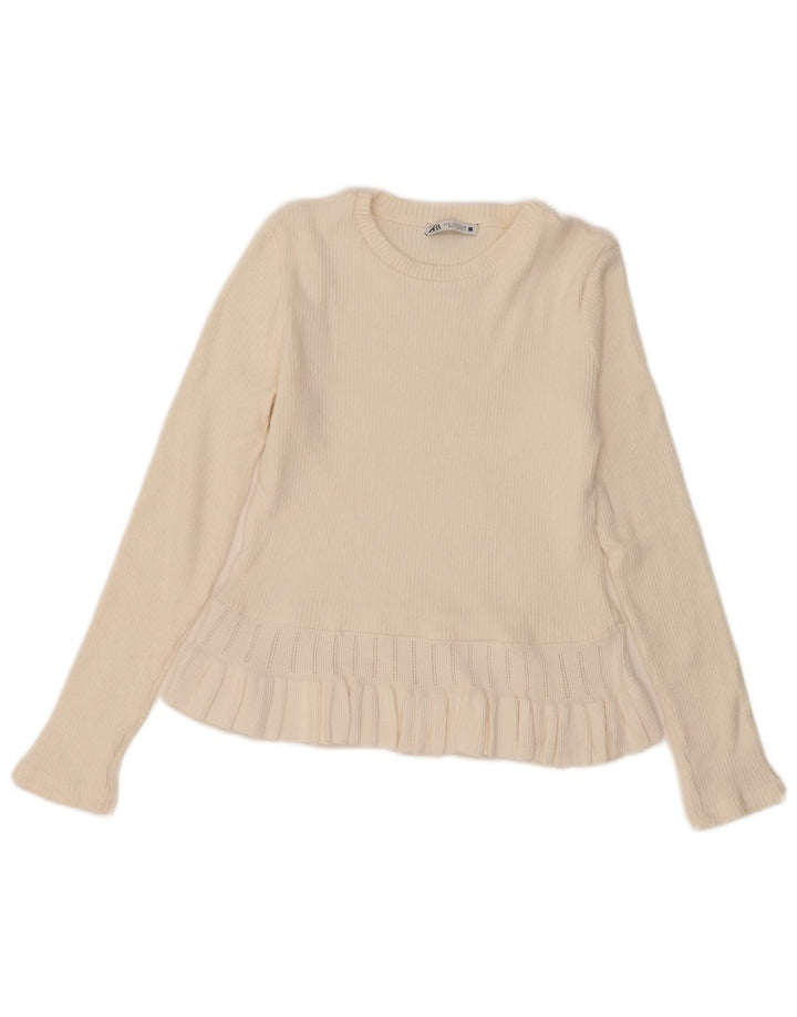 Pulôver feminino Zara manga comprida UK 12 médio off white