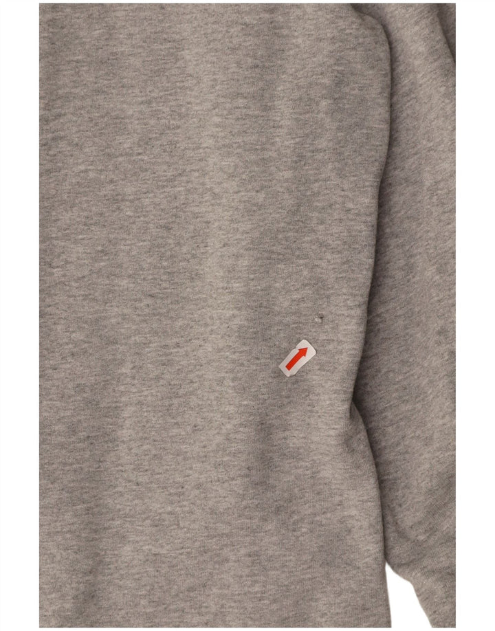 ADIDAS Mens Zip Hoodie Suéter Pequeno Algodão Cinza