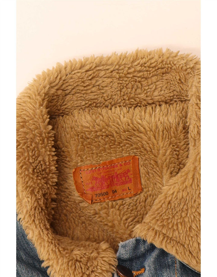 Jaqueta jeans Levi's masculina 70500 Sherpa Reino Unido 40 grande azul