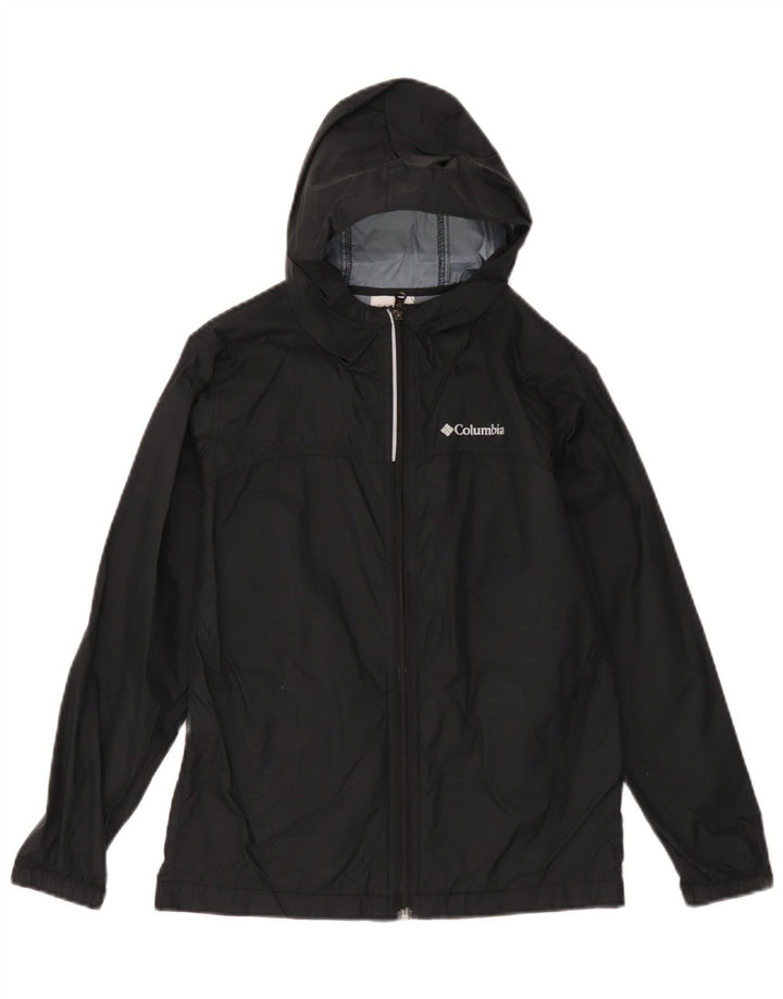 Jaqueta de chuva com capuz Columbia Boys 10-11 anos médio preto nylon