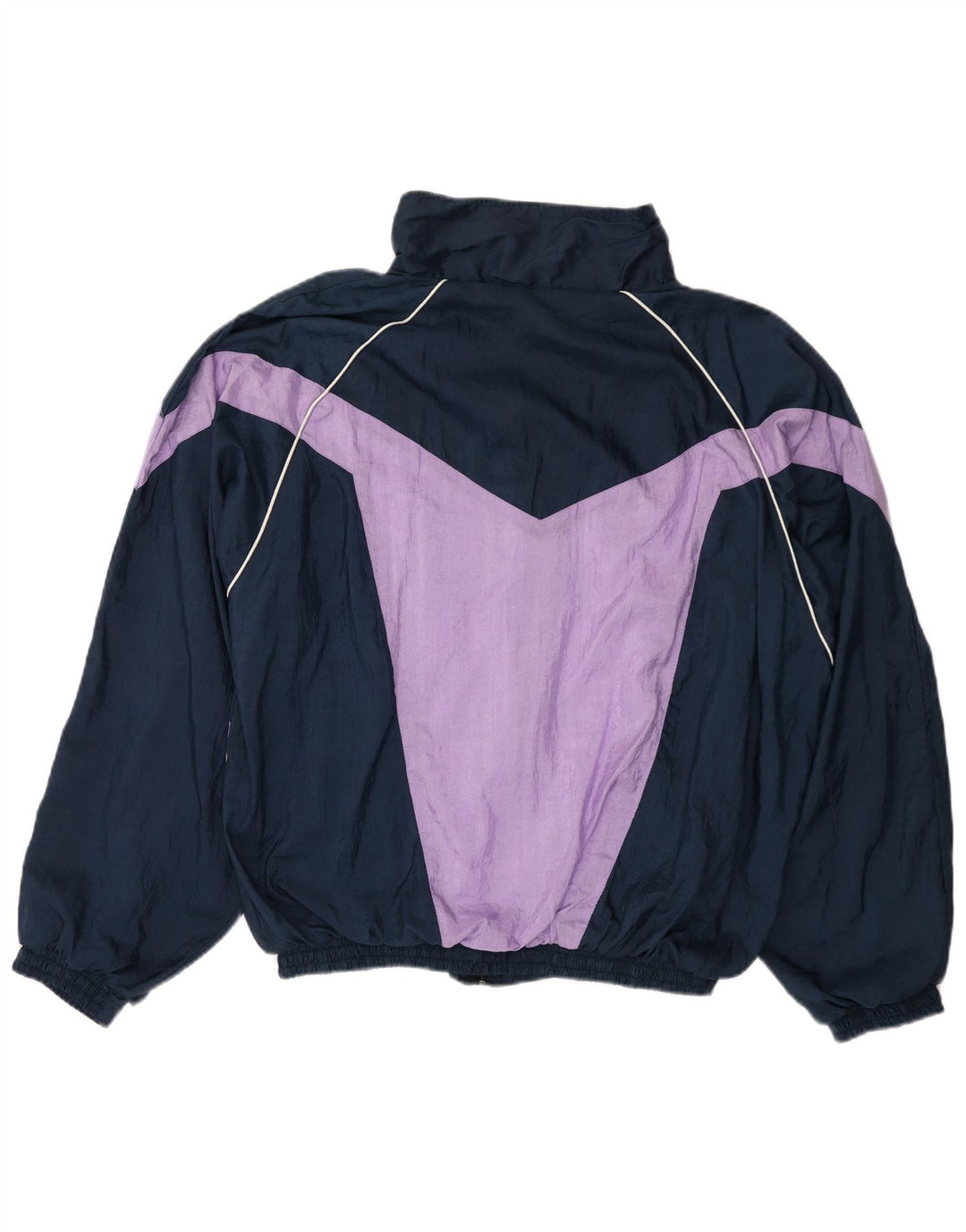 Jaqueta superior de agasalho masculino VINTAGE XL azul marinho Colourblock poliéster