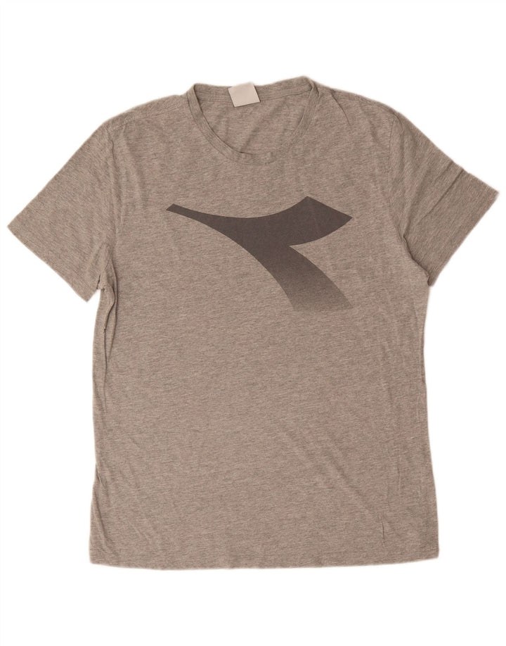 Camiseta gráfica masculina Diadora Top grande cinza