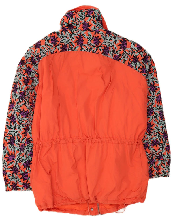 Jaqueta de esqui grande feminina Maier UK 10 poliamida floral laranja pequena