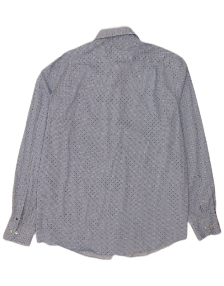 Camisa masculina Tommy Hilfiger Regular Fit tamanho 16 1/2 grande algodão xadrez azul