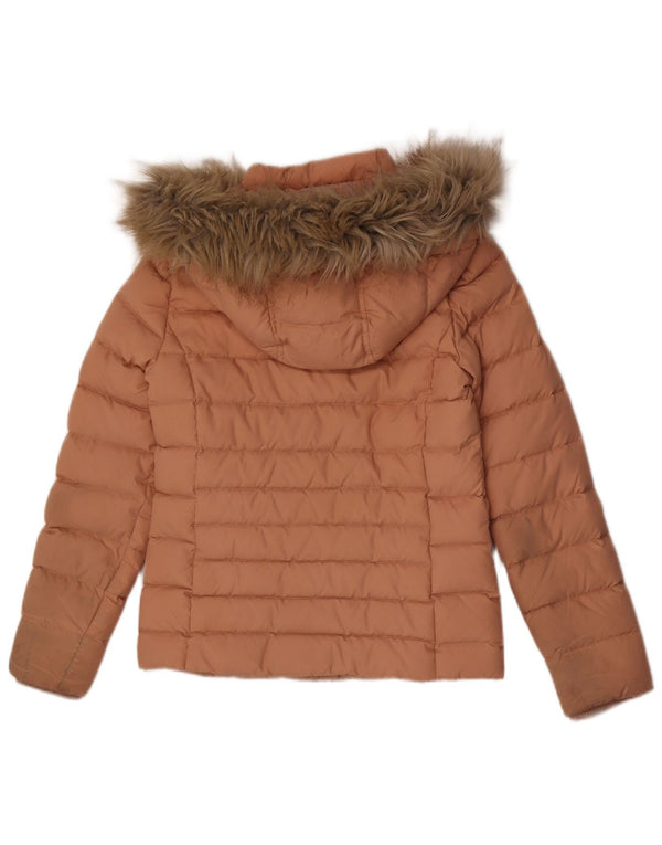 Jaqueta acolchoada com capuz feminina Tommy Hilfiger UK 10 poliéster rosa pequeno