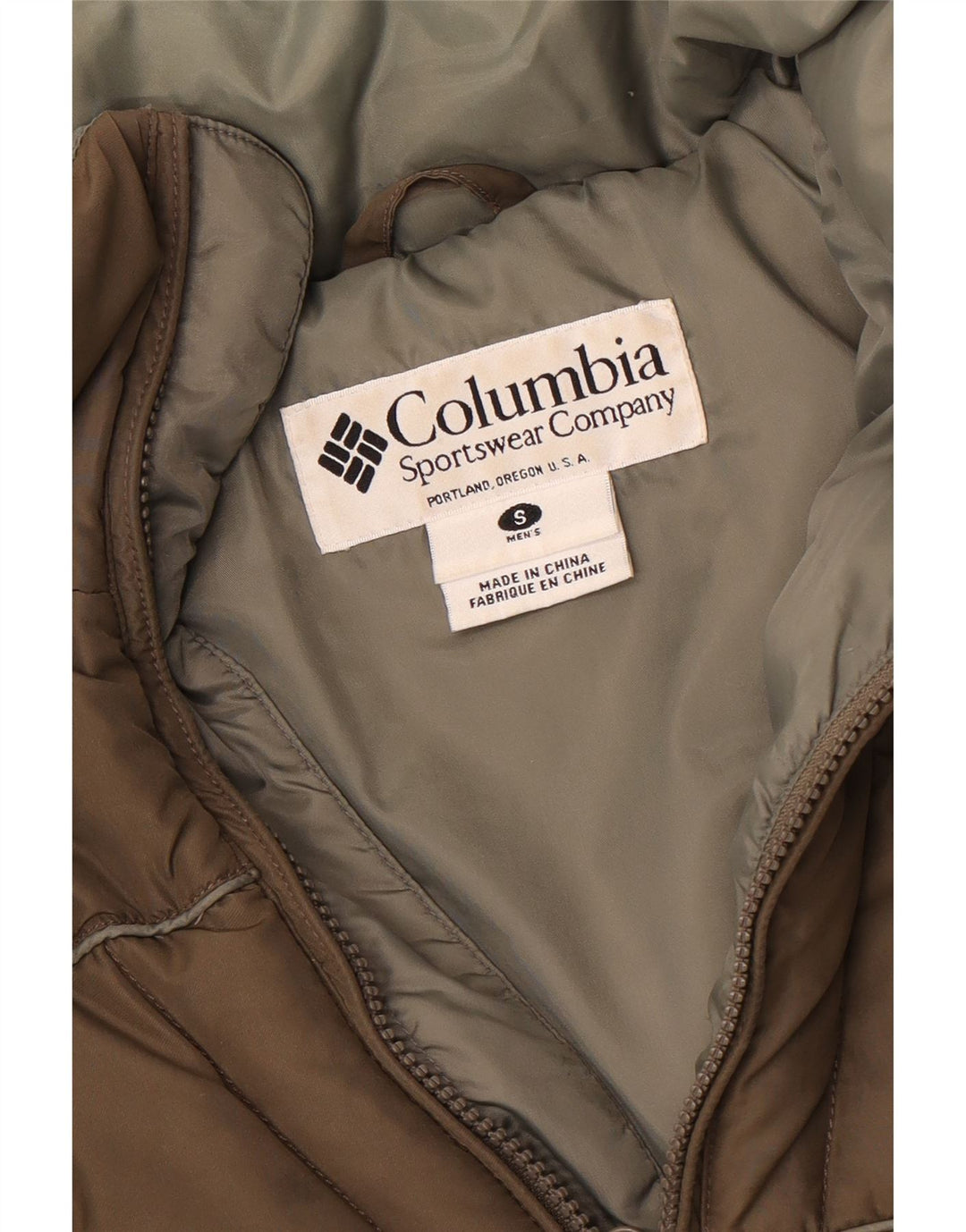 Jaqueta Columbia Masculina Loose Fit Acolchoada UK 36 Pequena Caqui