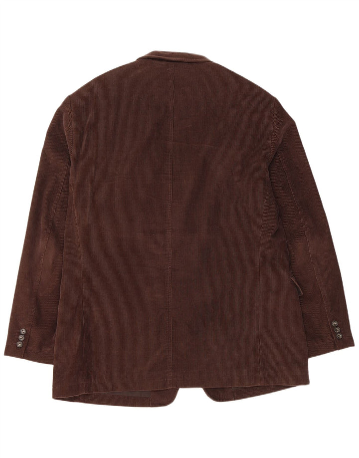 Jaqueta blazer masculina de veludo cotelê Marks & Spencer com 2 botões Reino Unido 40 grande marrom