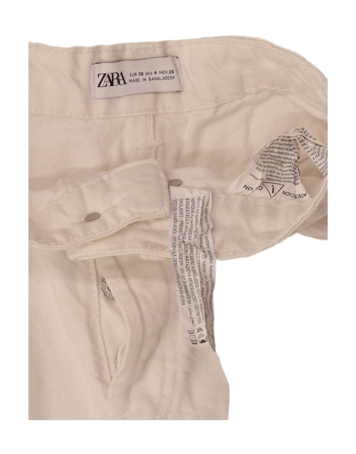ZARA Womens Denim Shorts EU 36 XS W26  White Cotton Vintage Zara and Second-Hand Zara from Messina Hembry 