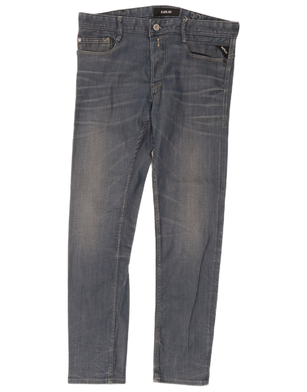 Replay Jeans Slim Masculino W33 L32 Azul Algodão