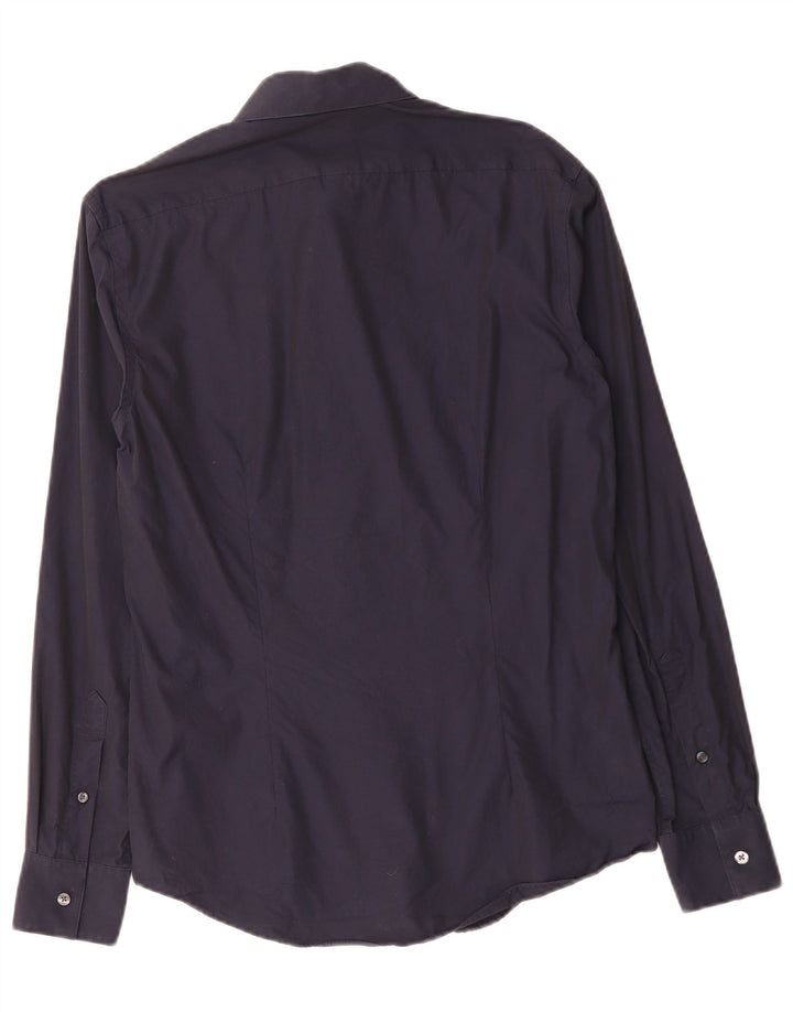 CALVIN KLEIN Camisa masculina slim fit pequena algodão azul marinho