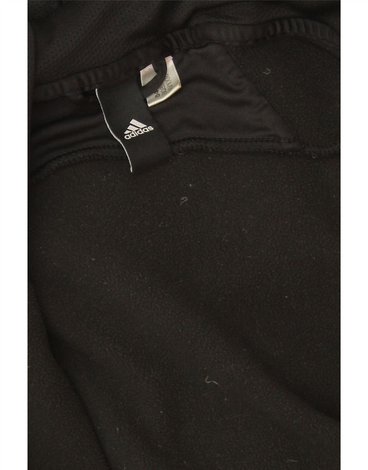 ADIDAS Womens Zip Hoodie Sweater UK 16 Large Black Vintage Adidas and Second-Hand Adidas from Messina Hembry 