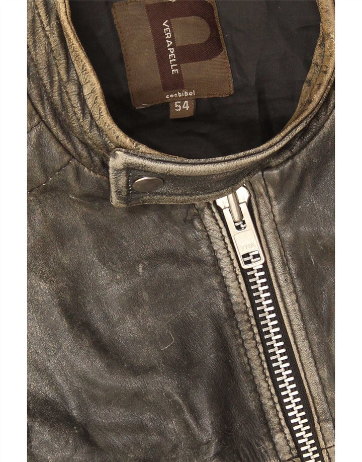 Jaqueta de couro masculina Conbipel IT 54 XL preta