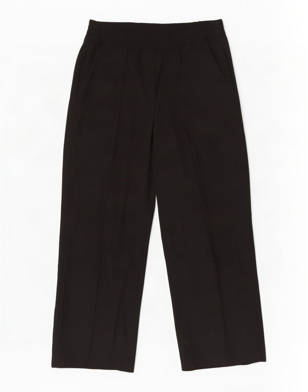 Calça casual feminina Marks & Spencer com perna larga UK 18 XL W36 L29 preta