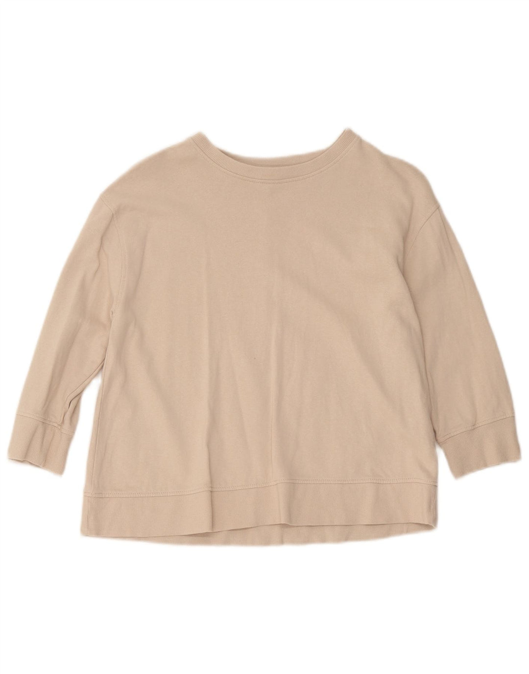 Zara Suéter feminino manga 3/4 Reino Unido 10 pequeno bege