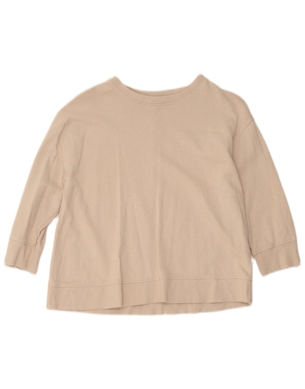 Zara Suéter feminino manga 3/4 Reino Unido 10 pequeno bege