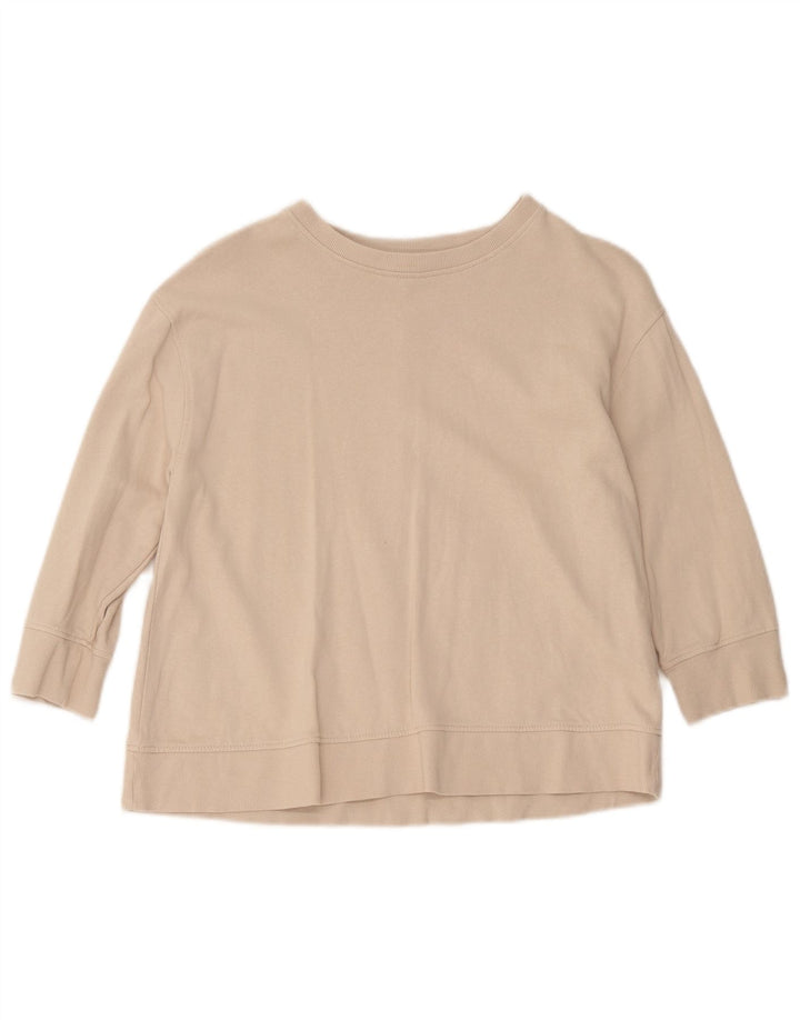 Zara Suéter feminino manga 3/4 Reino Unido 10 pequeno bege