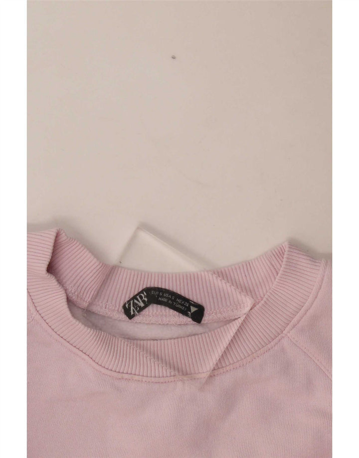Zara Womens Crop Oversized Moletom Jumper Reino Unido 10 Pequeno Rosa