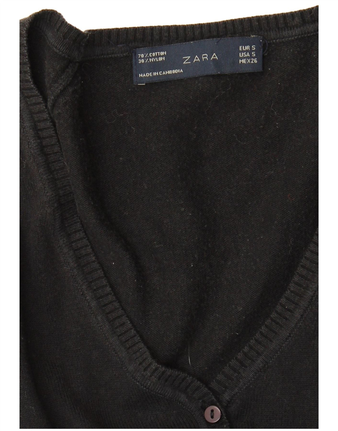 Suéter cardigã feminino Zara Reino Unido 10 pequeno preto