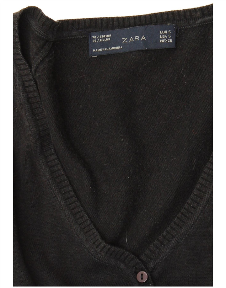 Suéter cardigã feminino Zara Reino Unido 10 pequeno preto