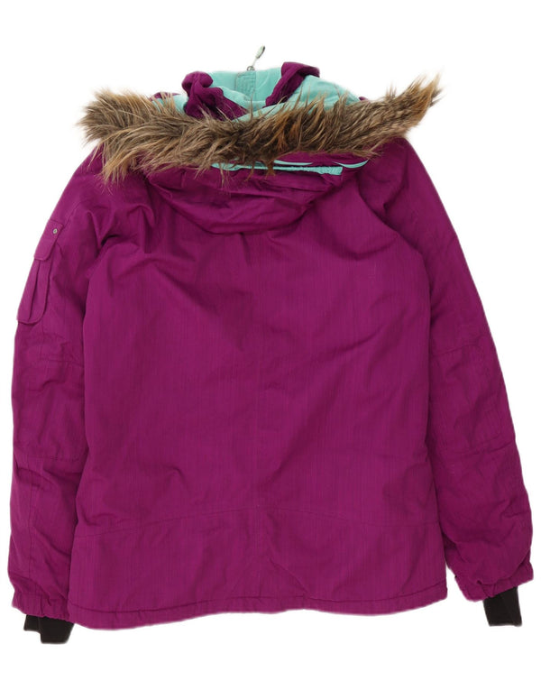 Jaqueta corta-vento feminina com capuz The North Face UK 10 pequena roxa