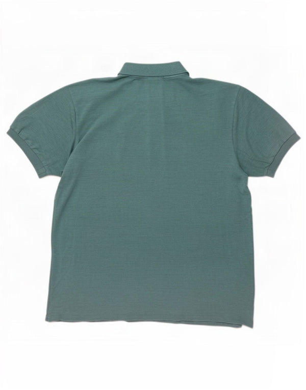 Camisa polo masculina Lacoste tamanho 7 2XL algodão manchado azul