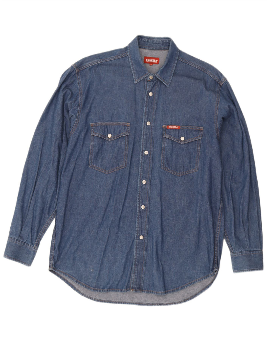 Camisa jeans masculina Carrera algodão azul médio