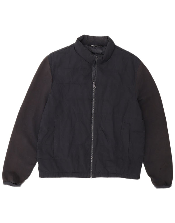 Zara Mens Padded Jacket UK 40 Large Navy Blue