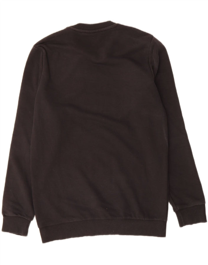 FILA Mens Graphic Moletom Jumper Pequeno Algodão Preto