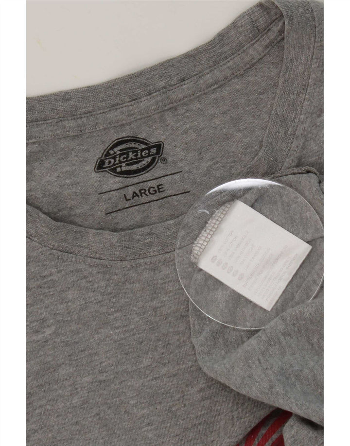 Camiseta gráfica masculina Dickies Top grande de algodão cinza