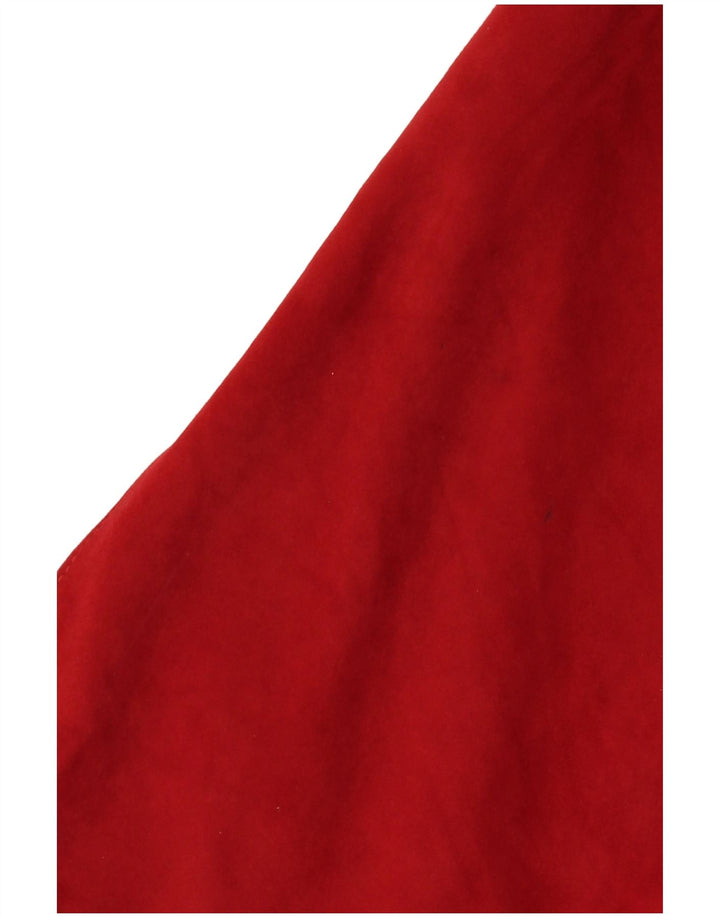 Conjunto de saia feminina de camurça VINTAGE de 2 peças Reino Unido 14 médio W30 couro vermelho