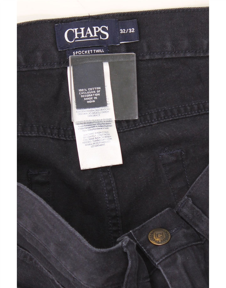 CHAPS Mens Straight Casual Trousers W32 L32 Navy Blue Cotton Vintage Chaps and Second-Hand Chaps from Messina Hembry 