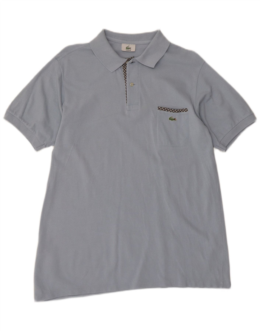 Camisa polo masculina Lacoste tamanho 4 algodão azul médio