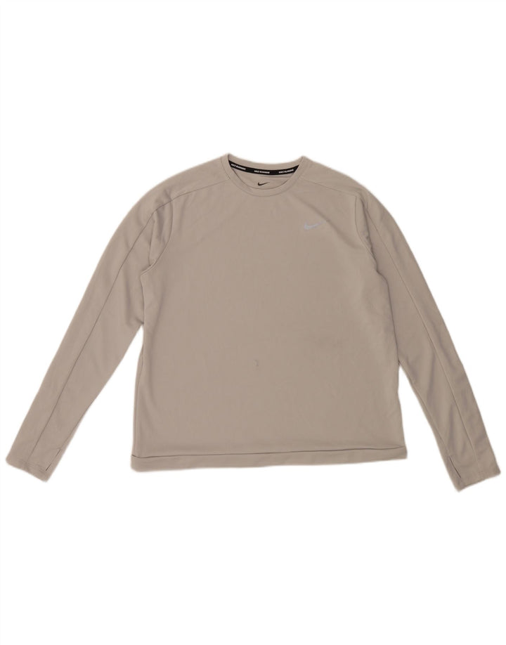 Top feminino Nike manga comprida UK 16 grande cinza
