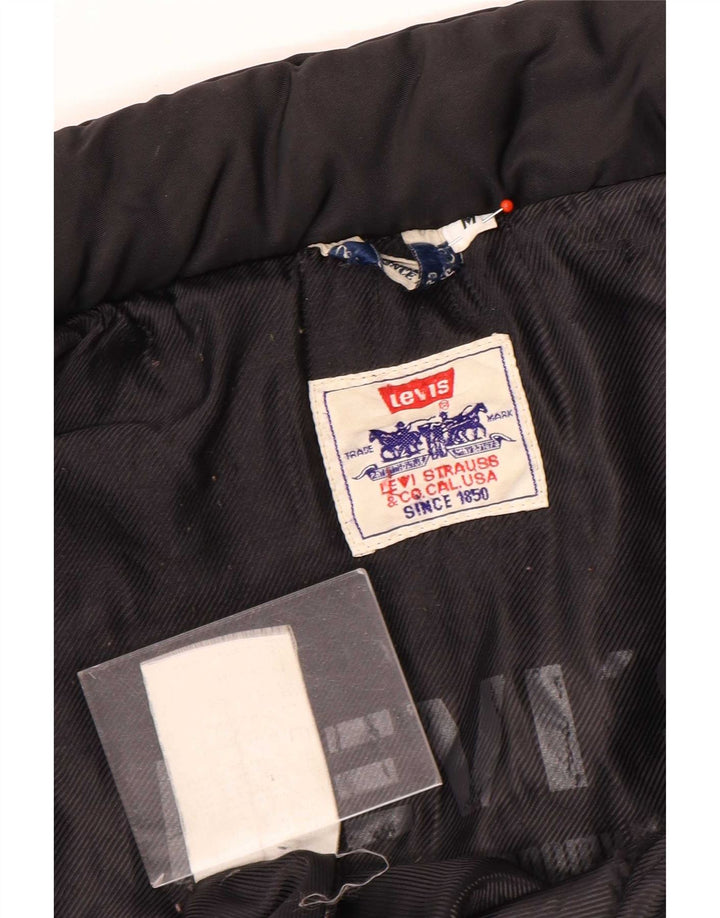 Jaqueta acolchoada masculina Levi's UK 38 poliéster preto médio