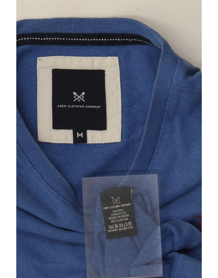 Camiseta masculina Crew Clothing Top algodão azul médio
